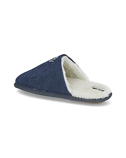 360 degree animation of product Blue cord mule slipper frame-5