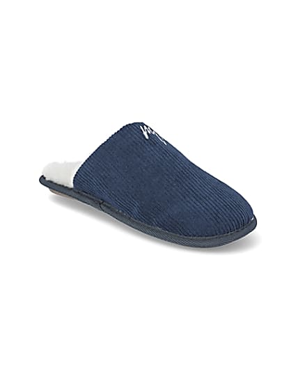 360 degree animation of product Blue cord mule slipper frame-18