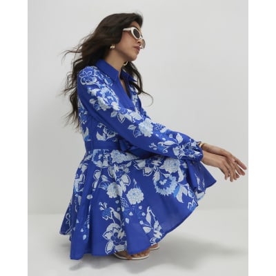 blue denim smock dress Dl1961 Meredyth Fit & Flare Mini Dress main image 0