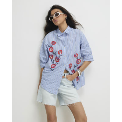 Cotton Floral Embellished Boutique Shirt