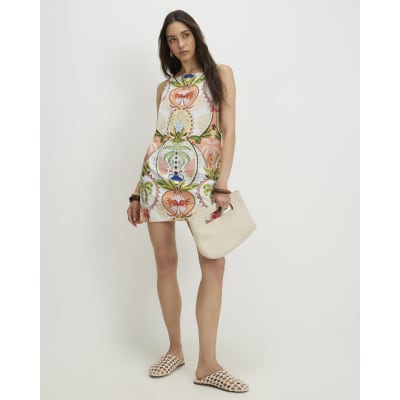 dress holiday tops SSYS The Everly Scallop Trim Puff Sleeve Shift Dress In Red Plaid main image 0
