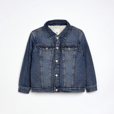 Blue Wash Denim Jacket with Borg Collar – legendlondon-eu