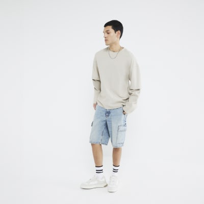 Blue Denim Cargo Shorts