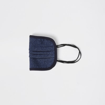 Blue denim face covering