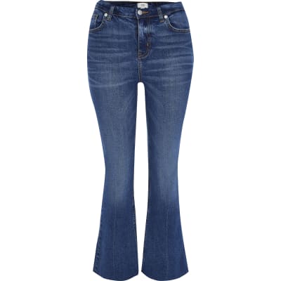 blue kick flare jeans