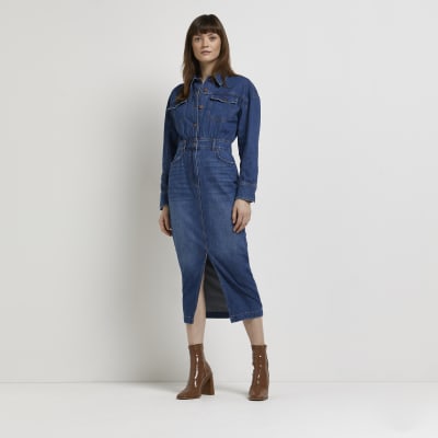 midi denim shirt dress uk