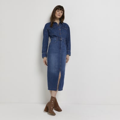 midi denim shirt dress uk
