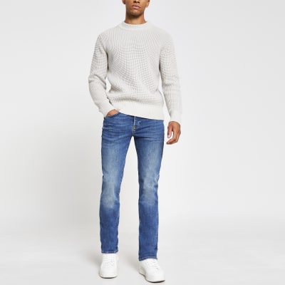 Blue denim rustic bootcut jeans | River Island