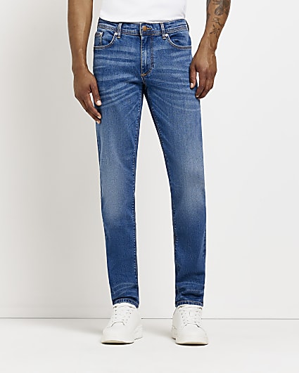 Blue denim skinny jeans