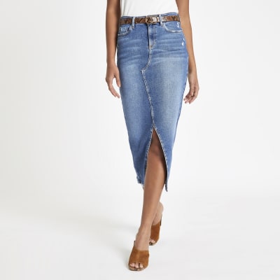 river island denim midi dress