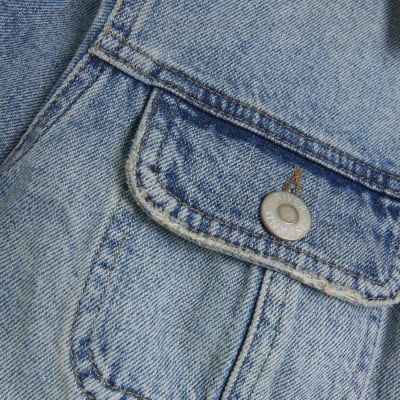 Blue denim zip up jacket