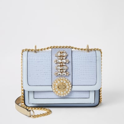 river island blue handbag
