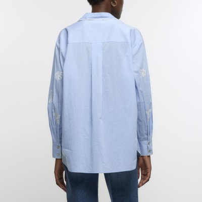 River island hot sale blue shirt