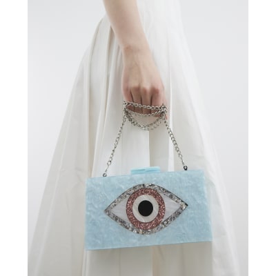 Blue Eye Hard Shell Clutch Bag