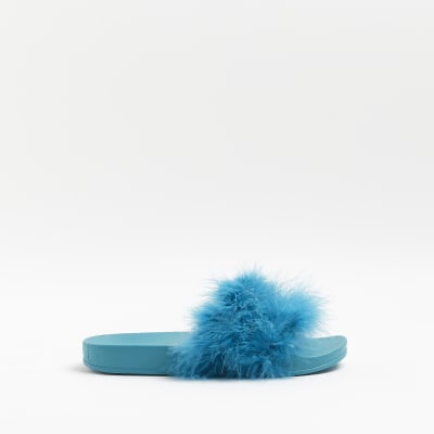 River island sliders store fluffy