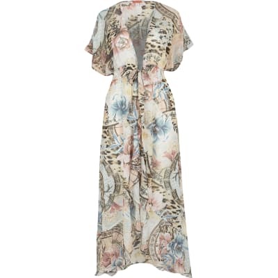 river island embellished maxi kimono