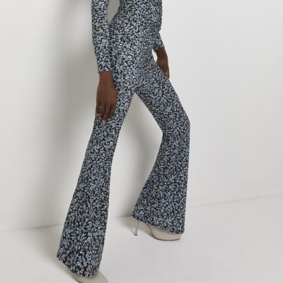 floral flared trousers