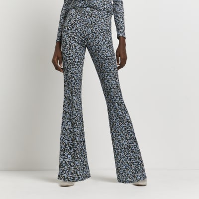 floral flared trousers