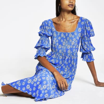 river island black plisse dress