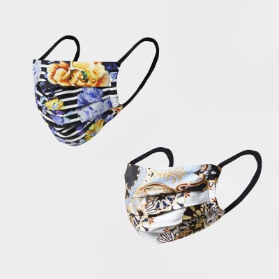 river island blue floral bag