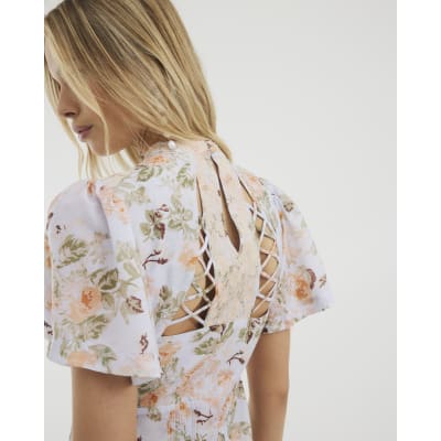 river island blue lace dress Buy River Island Blue Lace Cut Out Beach Tunic from Next USA
