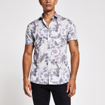 mens short sleeve slim fit shirts