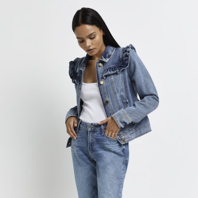 frill denim jacket