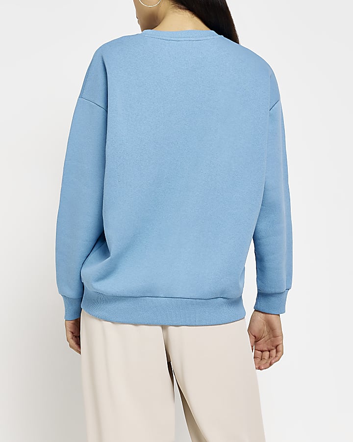 Blue graphic print sweatshirt