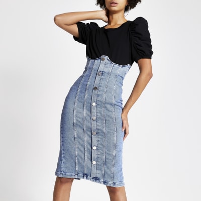 denim corset skirt