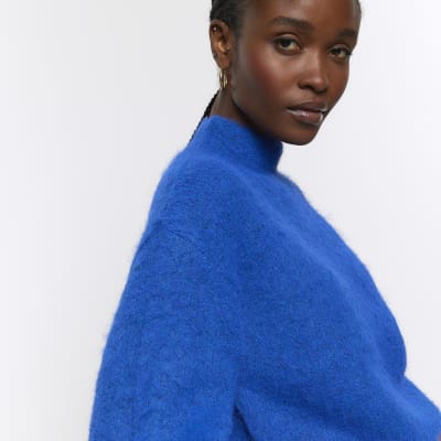 Blue high hotsell neck jumper