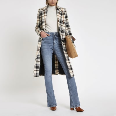 Blue high rise bootcut jeans