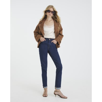 Blue High Rise Sculpt Mom Jeans