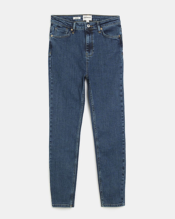 Blue high waist bum sculpt skinny jeans
