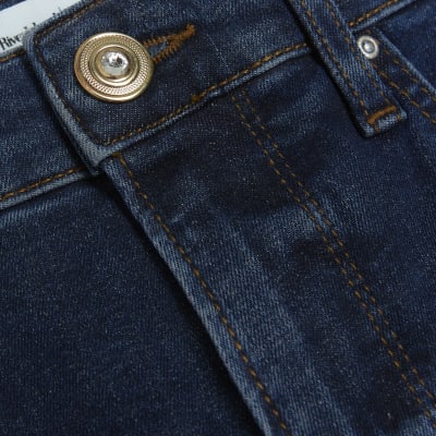 Blue high waist flare jeans | River Island