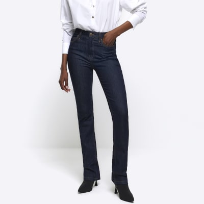 Blue High Waisted Bootcut Jeans River Island