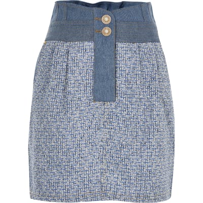 denim maxi skirt river island