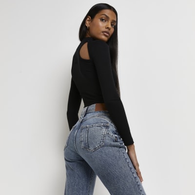 high rise mom jeans for women