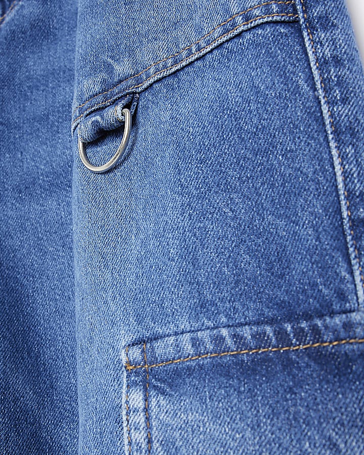Blue high waisted cargo jeans