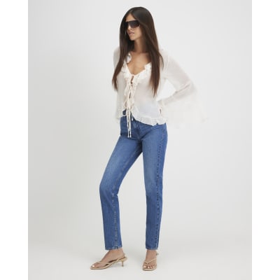 High Waisted Classic Slim Fit Jeans