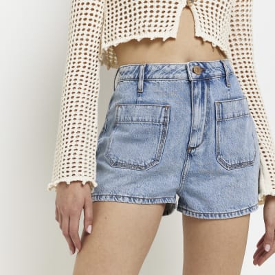 high waisted denim festival shorts