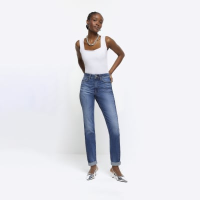 High Waisted Jeans  Mom, Flare, Skinny & Straight