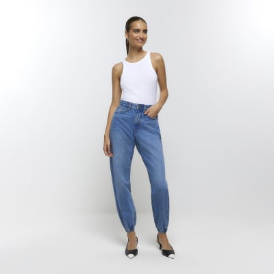 High waisted jogger online mom jeans