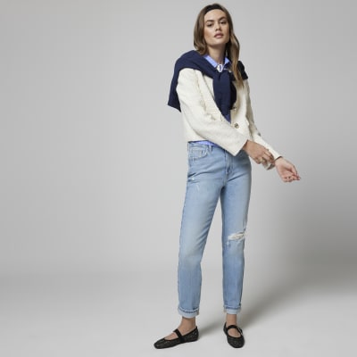 Plus blue high waist flare jeans