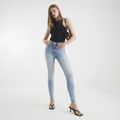 Blue High Waisted Sculpt Skinny Jeans
