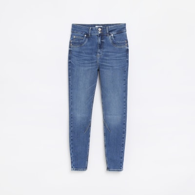 Blue high waisted skinny jeans
