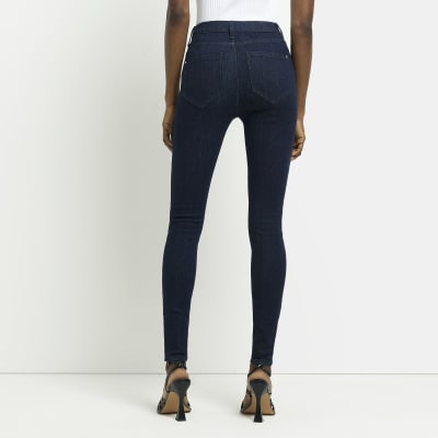 Blue high waisted skinny jeans