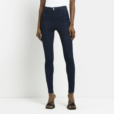 Blue high waisted skinny jeans