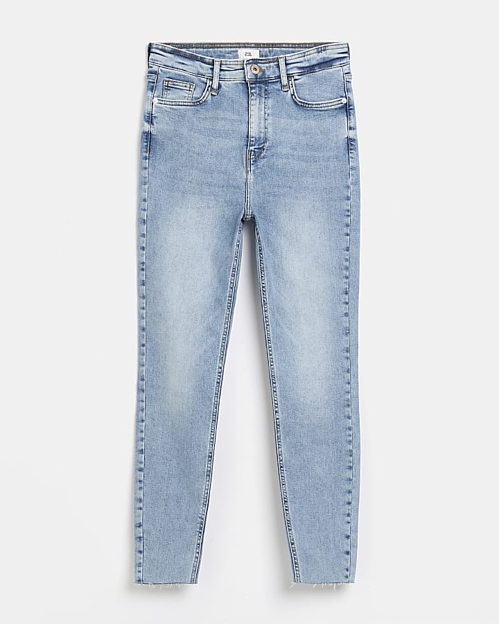 Blue high waisted skinny jeans