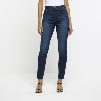 River Island Petite high rise skinny jeans in light blue