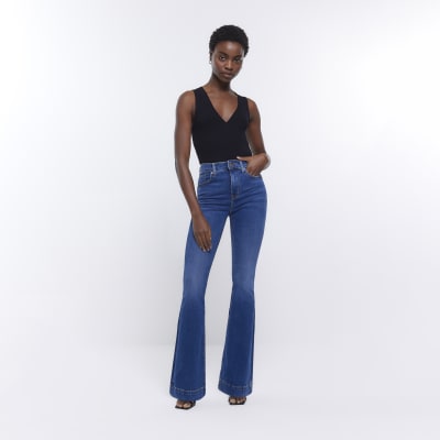 High waisted jean bell on sale bottoms